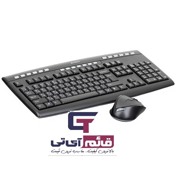 کیبورد و ماوس بی سیم ایفورتک مدل KEYBOARD MOUSE A4TECH WIRLESS 9200F در قائم آی تی 