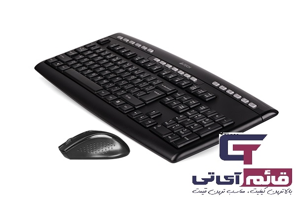 کیبورد و ماوس بی سیم ایفورتک مدل KEYBOARD MOUSE A4TECH WIRLESS 9200F در قائم آی تی 