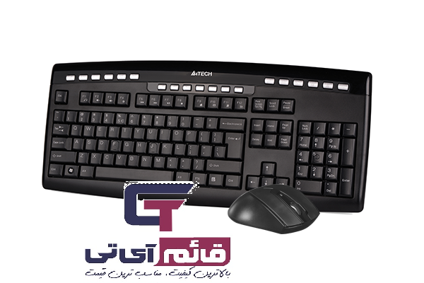 کیبورد و ماوس بی سیم ایفورتک مدل KEYBOARD MOUSE A4TECH WIRLESS 9200F در قائم آی تی 