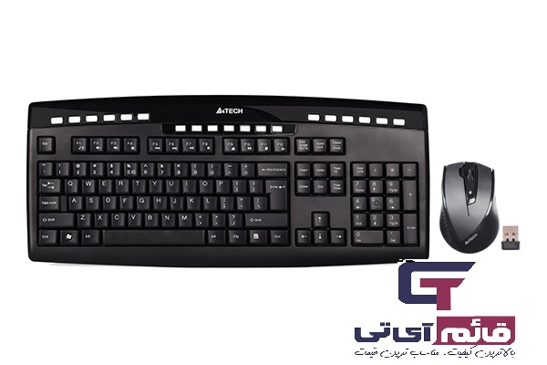 کیبورد و ماوس بی سیم ایفورتک مدل KEYBOARD MOUSE A4TECH WIRLESS 9200F در قائم آی تی 