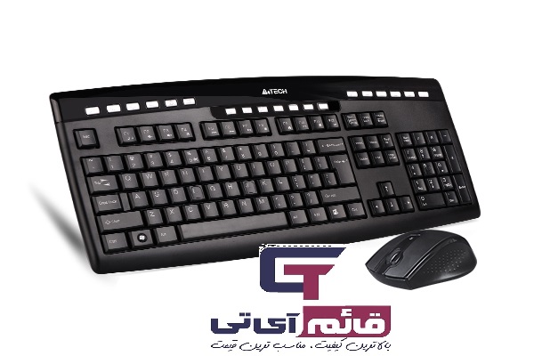 کیبورد و ماوس بی سیم ایفورتک مدل KEYBOARD MOUSE A4TECH WIRLESS 9200F در قائم آی تی 