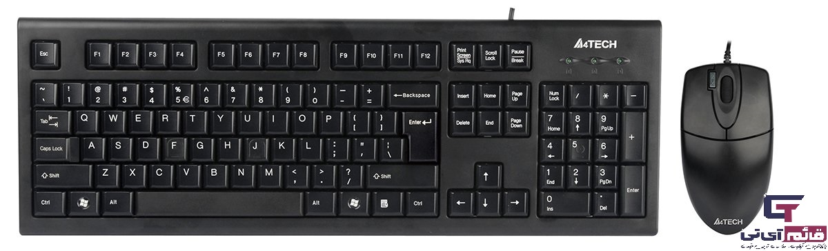 کیبورد و ماوس سیمدار ایفورتک مدل KEYBOARD MOUSE A4TECH 8520DS در قائم آی تی 