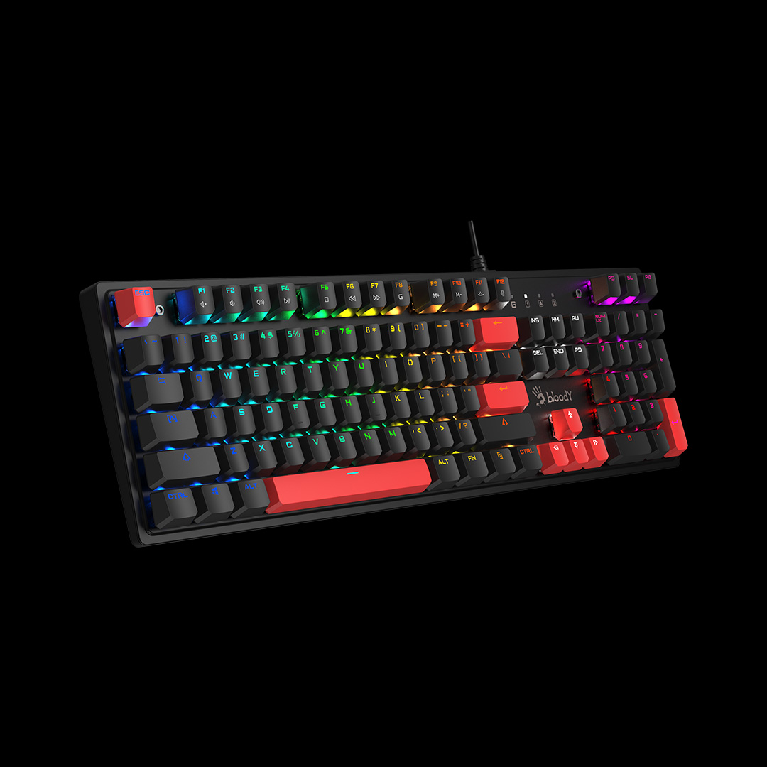 کیبورد گیمینگ مکانیکال ایفورتک سری بلادی مدل Mechanical RGB Gaming Keyboard A4tech Bloody S510R در قائم آی تی 