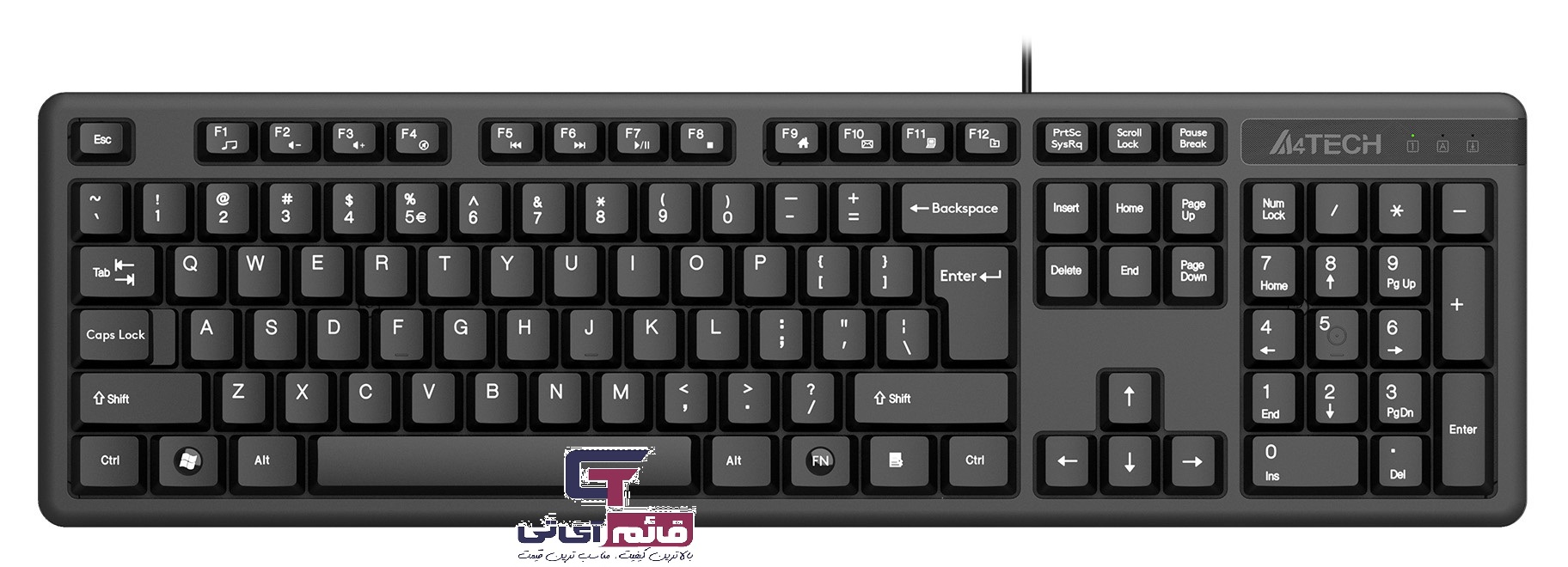 کیبورد سیم دار ایفورتک مدل KEYBOARD A4TECH KK 3 در قائم آی تی 