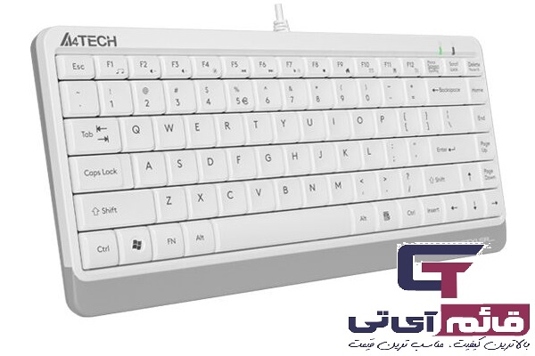 کیبورد سیم دار مینی ایفورتک مدل Mini Wired Keyboard A4TECH FK-11 White در قائم آی تی 