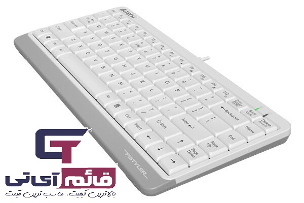 کیبورد سیم دار مینی ایفورتک مدل Mini Wired Keyboard A4TECH FK-11 White در قائم آی تی 