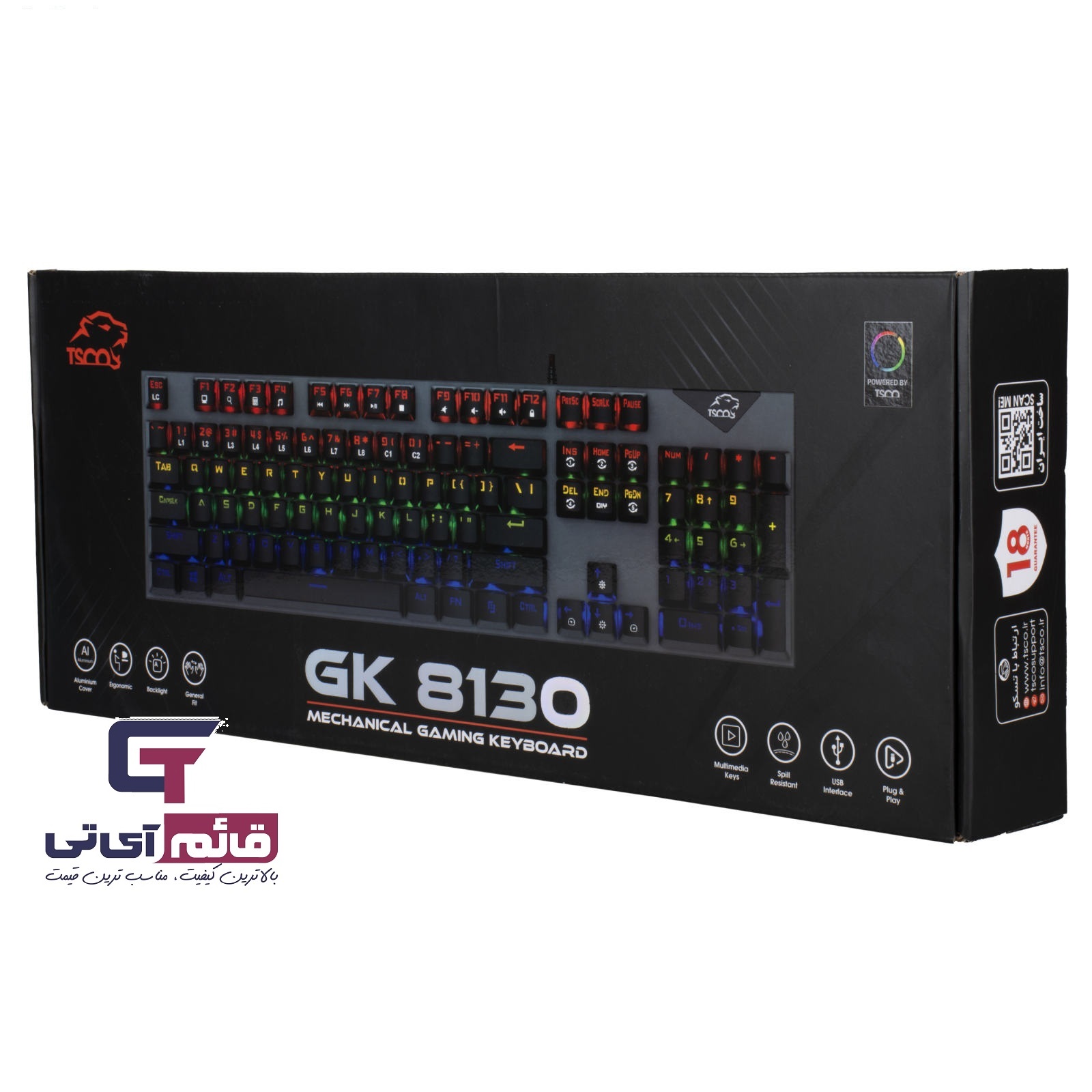 کیبورد گیمینگ مخصوص تسکو مدل KEYBOARD GAMING TSCO GK 8130 در قائم آی تی 