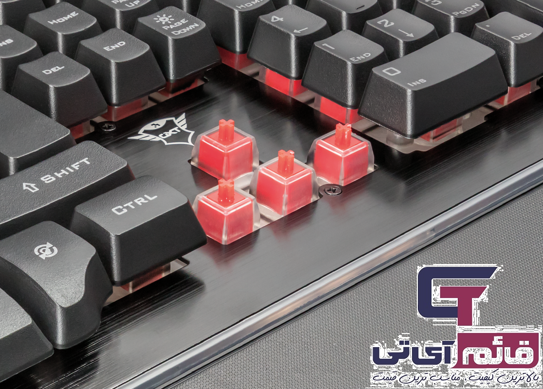 کیبورد گیمینگ مکانیکال تراست مدل Trust Gaming Thura AZERTY Semi Mechanical LED GXT 860 در قائم آی تی 