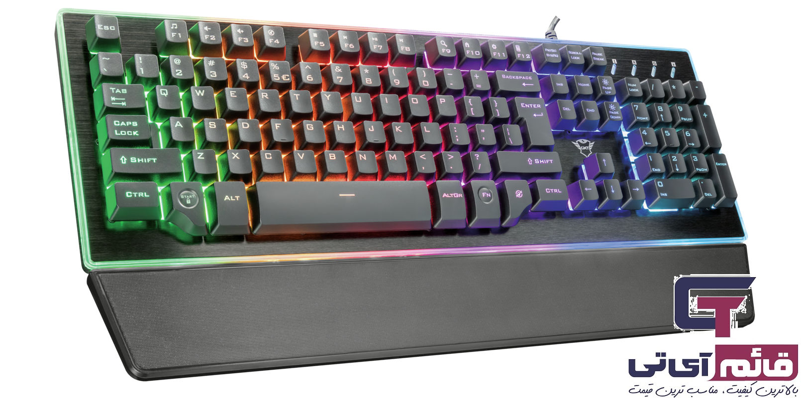 کیبورد گیمینگ مکانیکال تراست مدل Trust Gaming Thura AZERTY Semi Mechanical LED GXT 860 در قائم آی تی 