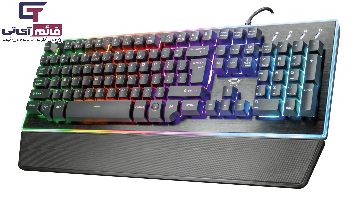 کیبورد گیمینگ مکانیکال تراست مدل Trust Gaming Thura AZERTY Semi Mechanical LED GXT 860 در قائم آی تی 