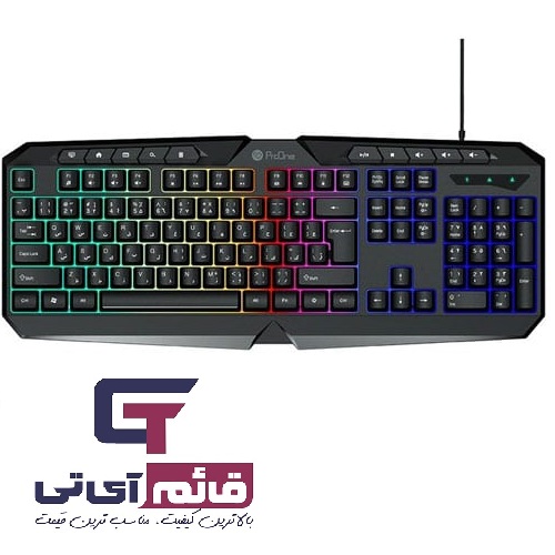 کیبورد گیمینگ سیم دار پرووان مدل Gaming RGB Keyboard Proone PKG 10 در قائم آی تی 