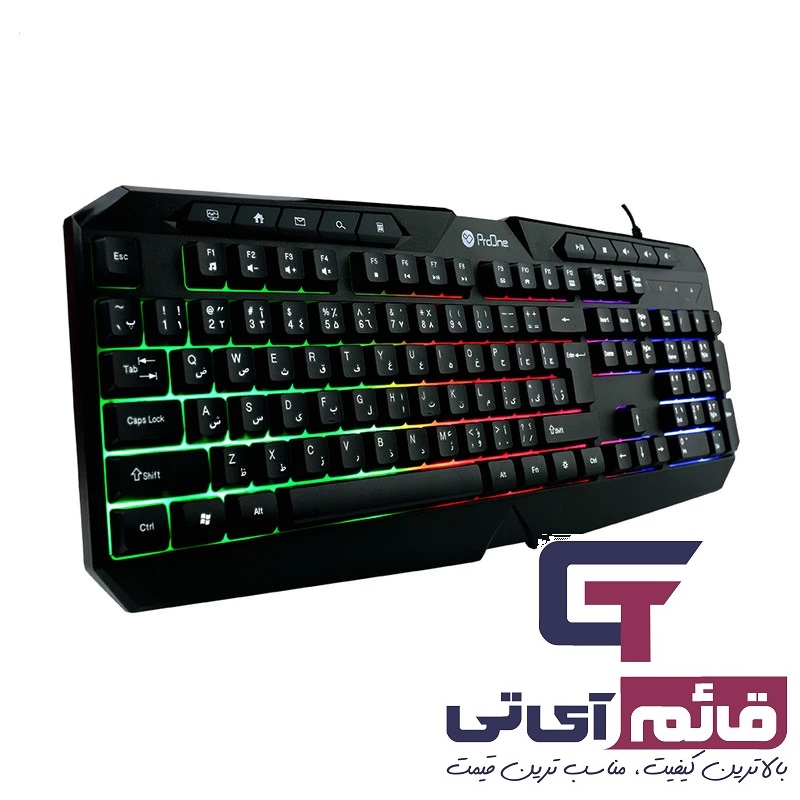 کیبورد گیمینگ سیم دار پرووان مدل Gaming RGB Keyboard Proone PKG 10 در قائم آی تی 