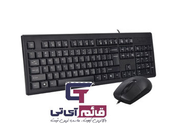 کیبورد و ماوس سیم دار ای فورتک مدل  KEYBOARD MOUSE A4TECH KR-8372 در قائم آی تی 