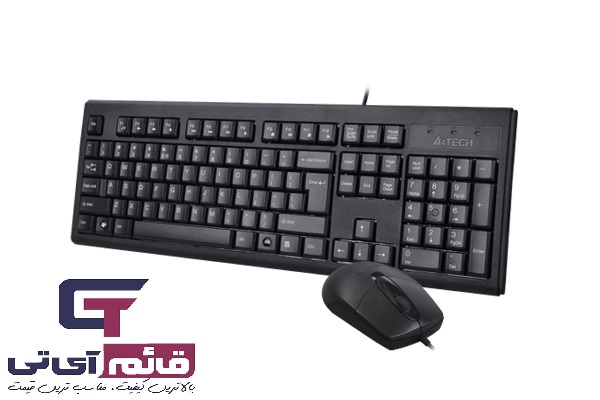 کیبورد و ماوس سیم دار ای فورتک مدل  KEYBOARD MOUSE A4TECH KR-8372 در قائم آی تی 