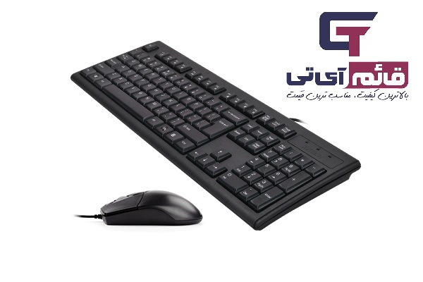 کیبورد و ماوس سیم دار ای فورتک مدل  KEYBOARD MOUSE A4TECH KR-8372 در قائم آی تی 