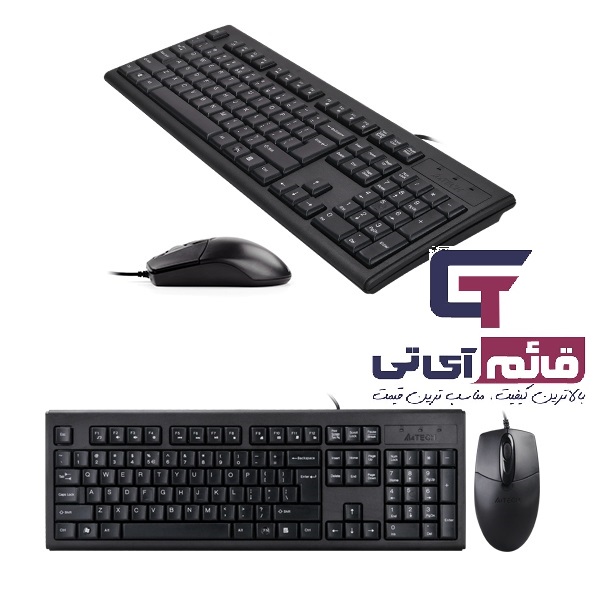 کیبورد و ماوس سیم دار ای فورتک مدل  KEYBOARD MOUSE A4TECH KR-8372 در قائم آی تی 