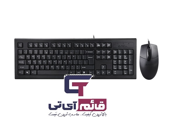 کیبورد و ماوس سیم دار  ای فورتک مدل  KEYBOARD MOUSE A4TECH KR-8572 DS در قائم آی تی 