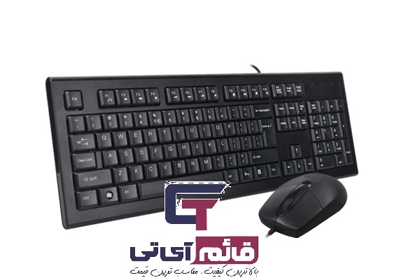 کیبورد و ماوس سیم دار  ای فورتک مدل  KEYBOARD MOUSE A4TECH KR-8572 DS در قائم آی تی 