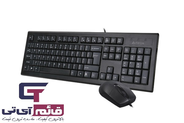 کیبورد و ماوس سیم دار  ای فورتک مدل  KEYBOARD MOUSE A4TECH KR-8572 DS در قائم آی تی 