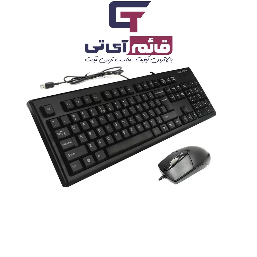 کیبورد و ماوس سیم دار  ای فورتک مدل  KEYBOARD MOUSE A4TECH KR-8572 DS در قائم آی تی 