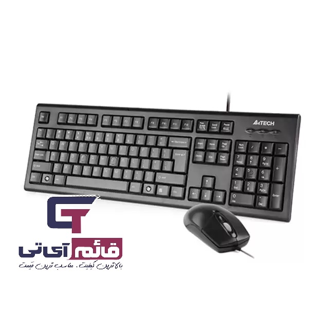 کیبورد و ماوس سیم دار  ای فورتک مدل  KEYBOARD MOUSE A4TECH KR-8572 DS در قائم آی تی 