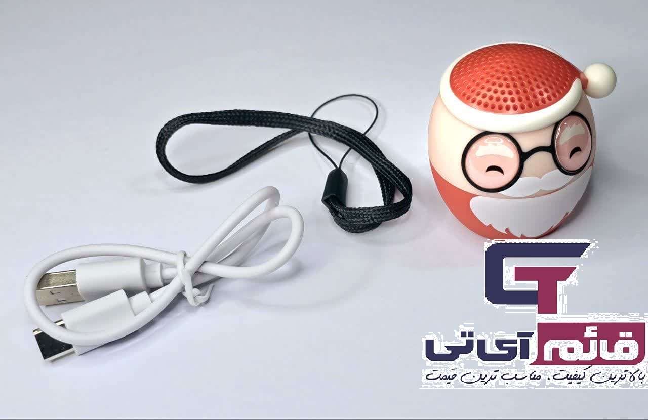 اسپیکر بلوتوثی عروسکی گرین لاین مدل Bluetooth Portable Speaker Green Lion Mini Pet 2 طرح بابانوئل در قائم آی تی 