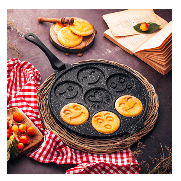 تابه پنکیک پز چدن (با دسته متحرک) cast iron pancake pan در قائم آی تی