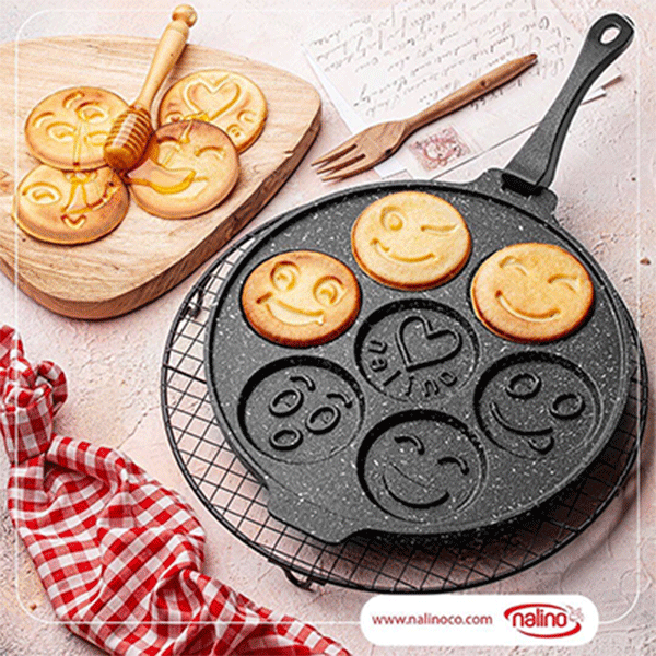 تابه پنکیک پز چدن (با دسته متحرک) cast iron pancake pan در قائم آی تی