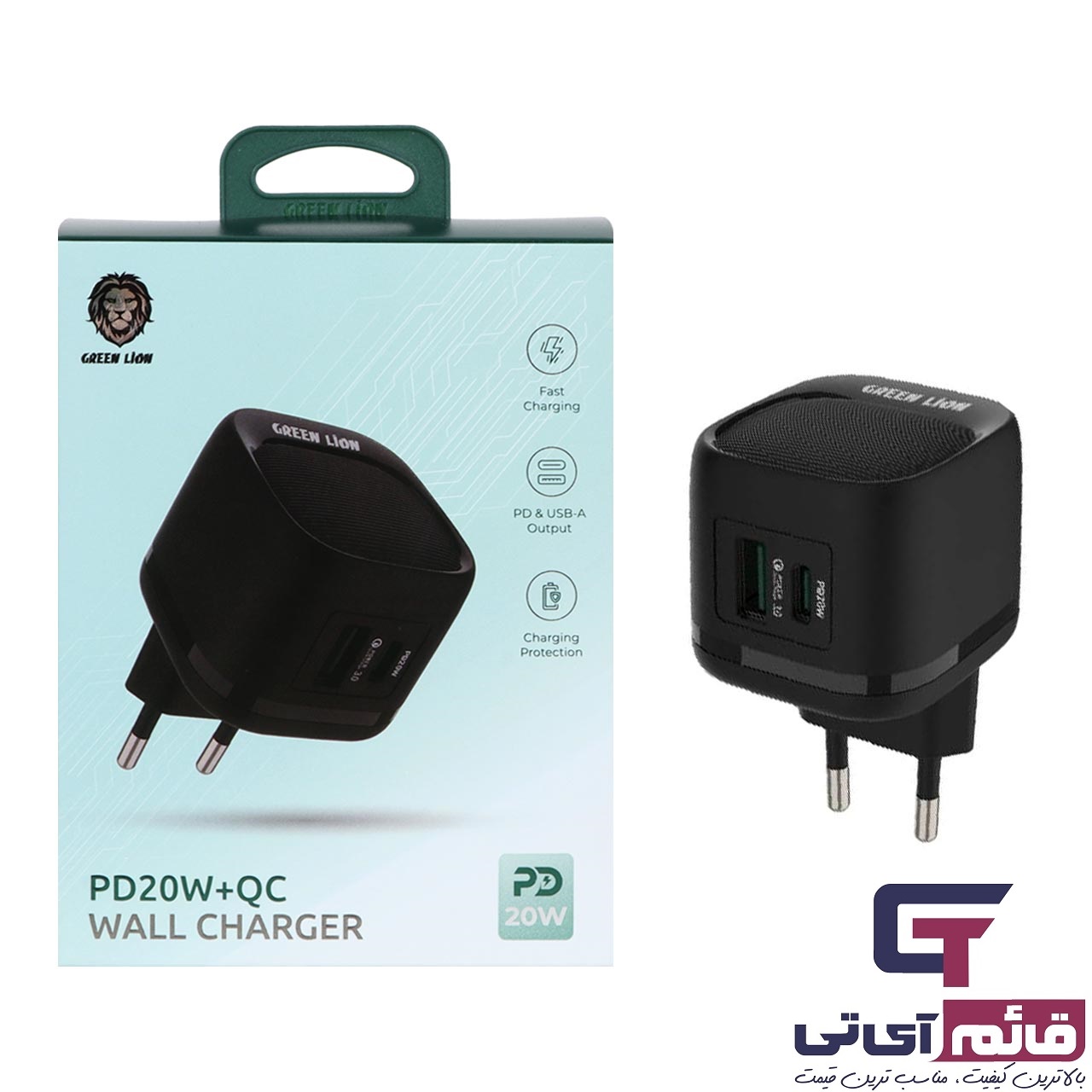 شارژر دیواری گرین لاین مدل Green Lion Wall Charger 20W PD در قائم آی تی 