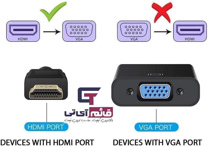 تبدیل انتقال تصویر اونتن مدل HDMI To VGA Adapter With Audio Cable OTN-5169 در قائم آی تی 