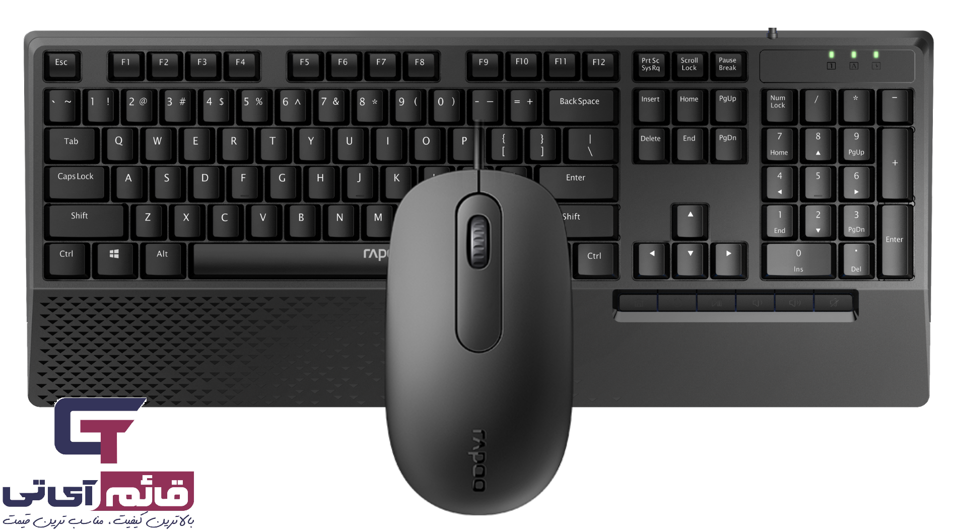 کیبورد و ماوس سیم دار رپو مدل KEYBOARD MOUSE RAPOO NX-2000 در قائم آی تی 